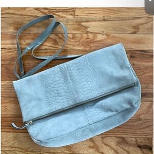 Topshop Suede Clutch/Crossbody.   Grey excellent condition.